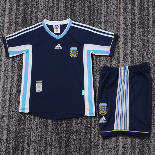 Kit Infantil Argentina Retro Away 1998 -Azul