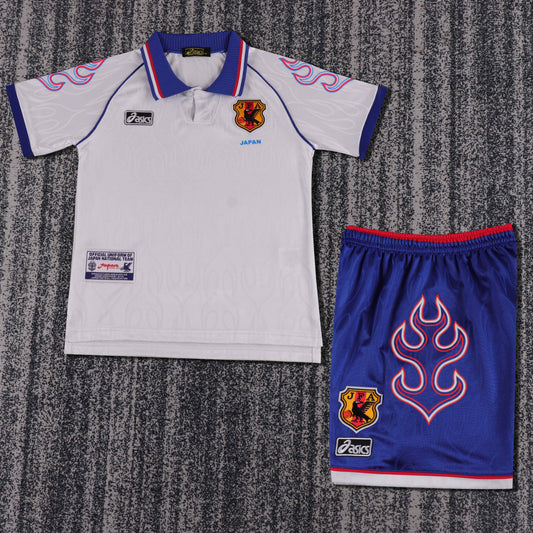 Kit Infantil Japão Away Retro 1998 Asics -Branco