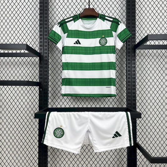 Kit Infantil Celtic Home 25/26 -Branco e Verde