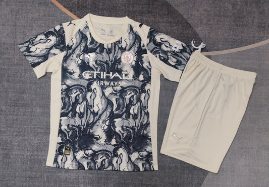 Kit Infantil Manchester City Ediçao Especial 25/26 . - Cinza
