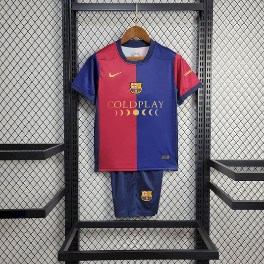 Kit Infantil Barcelona Home ColdPlay 24/25 - Grená