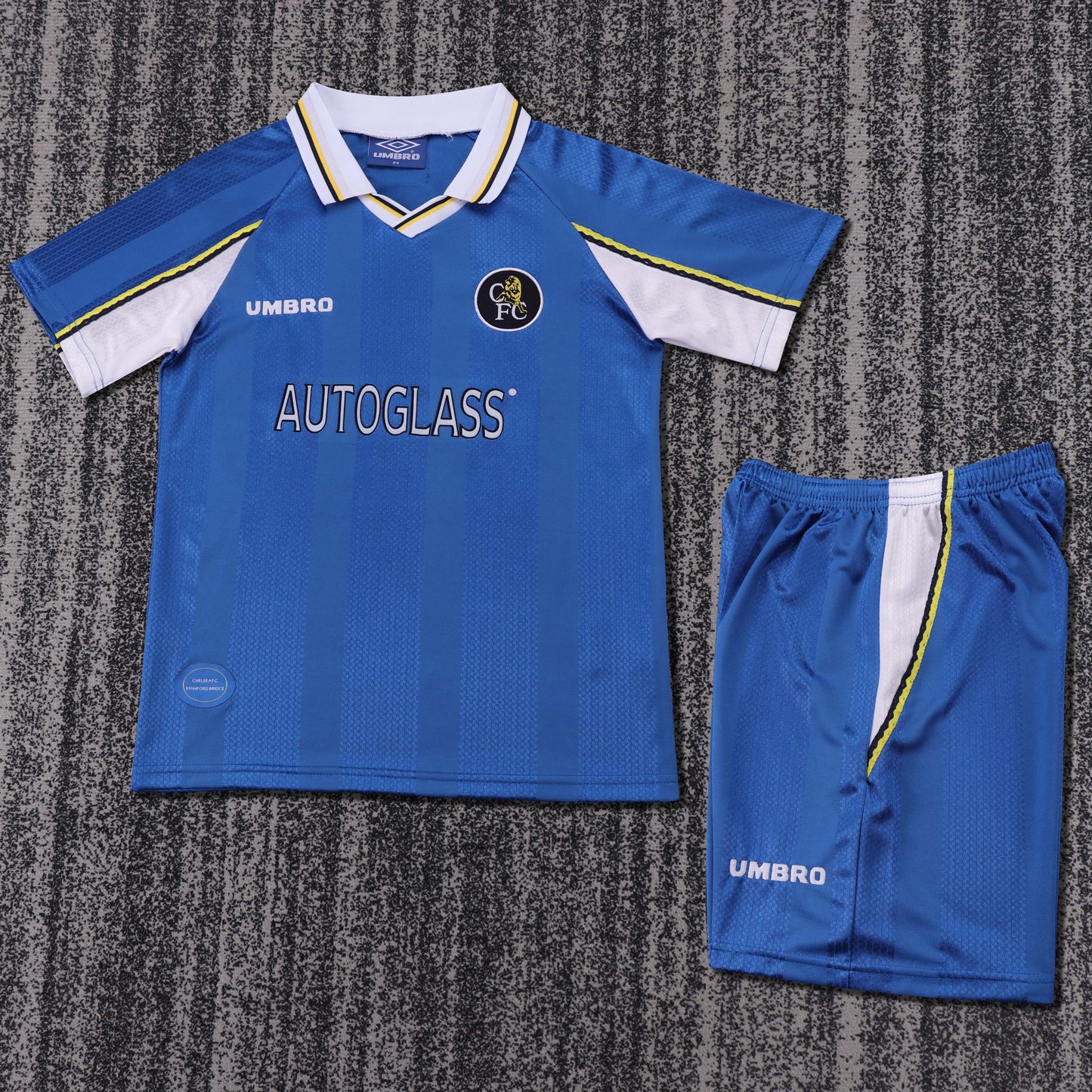 Kit Infantil Chelsea Home Retrô 97/98 - Azul