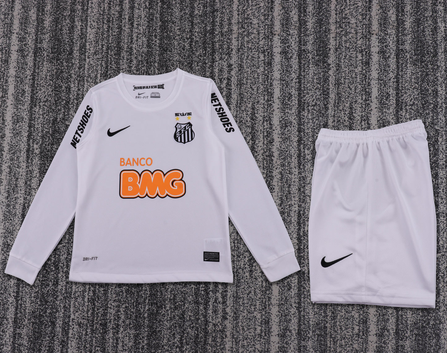Kit Infantil Santos Home Retro 11/12 Manga Longa - Branco