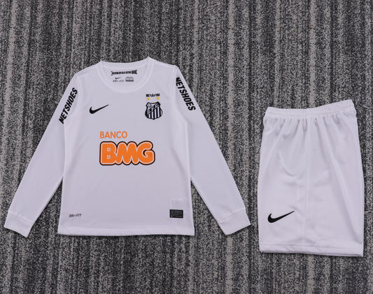 Kit Infantil Santos Home Retro 11/12 Manga Longa - Branco