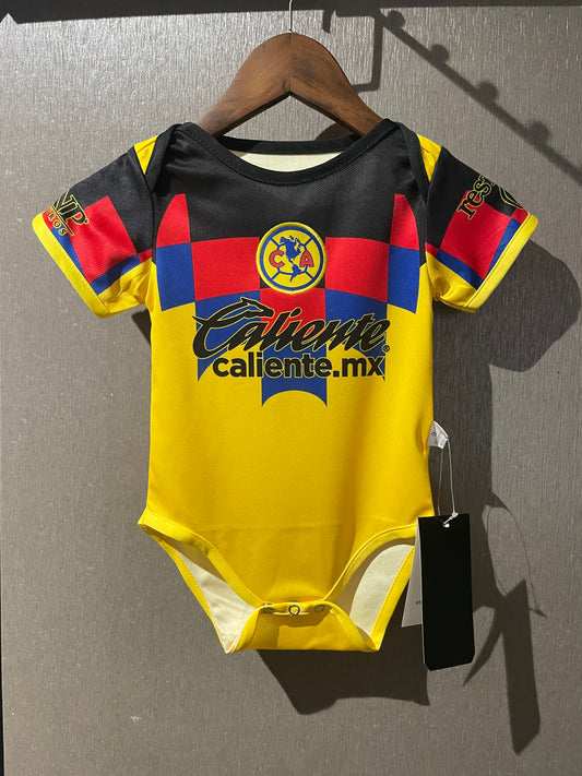 Body Bebê Infantil America do Mexico Home 25/26 .  - Amarelo