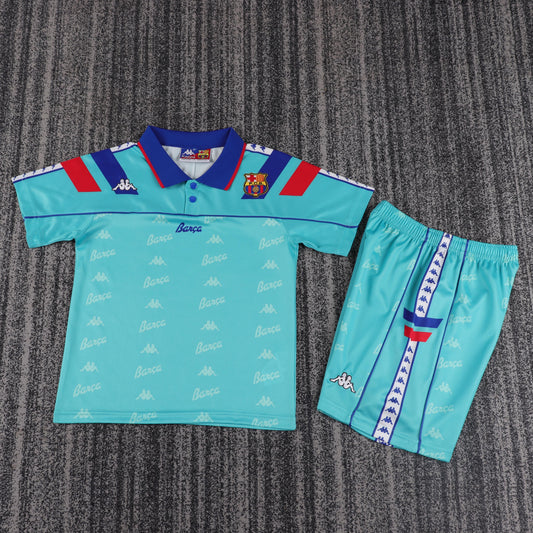 Kit Infantil Barcelona Away Retrô 92/93 - Verde