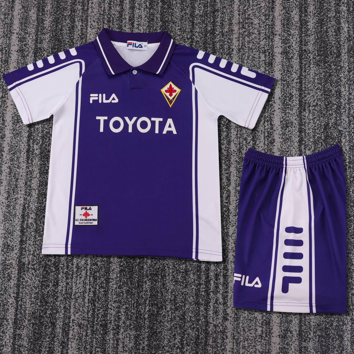 Kit Infantil Fiorentina Home Retrô 1999 . Fila  - Roxo e Branco