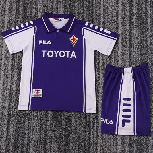 Kit Infantil Fiorentina Home Retrô 1999 . Fila  - Roxo e Branco