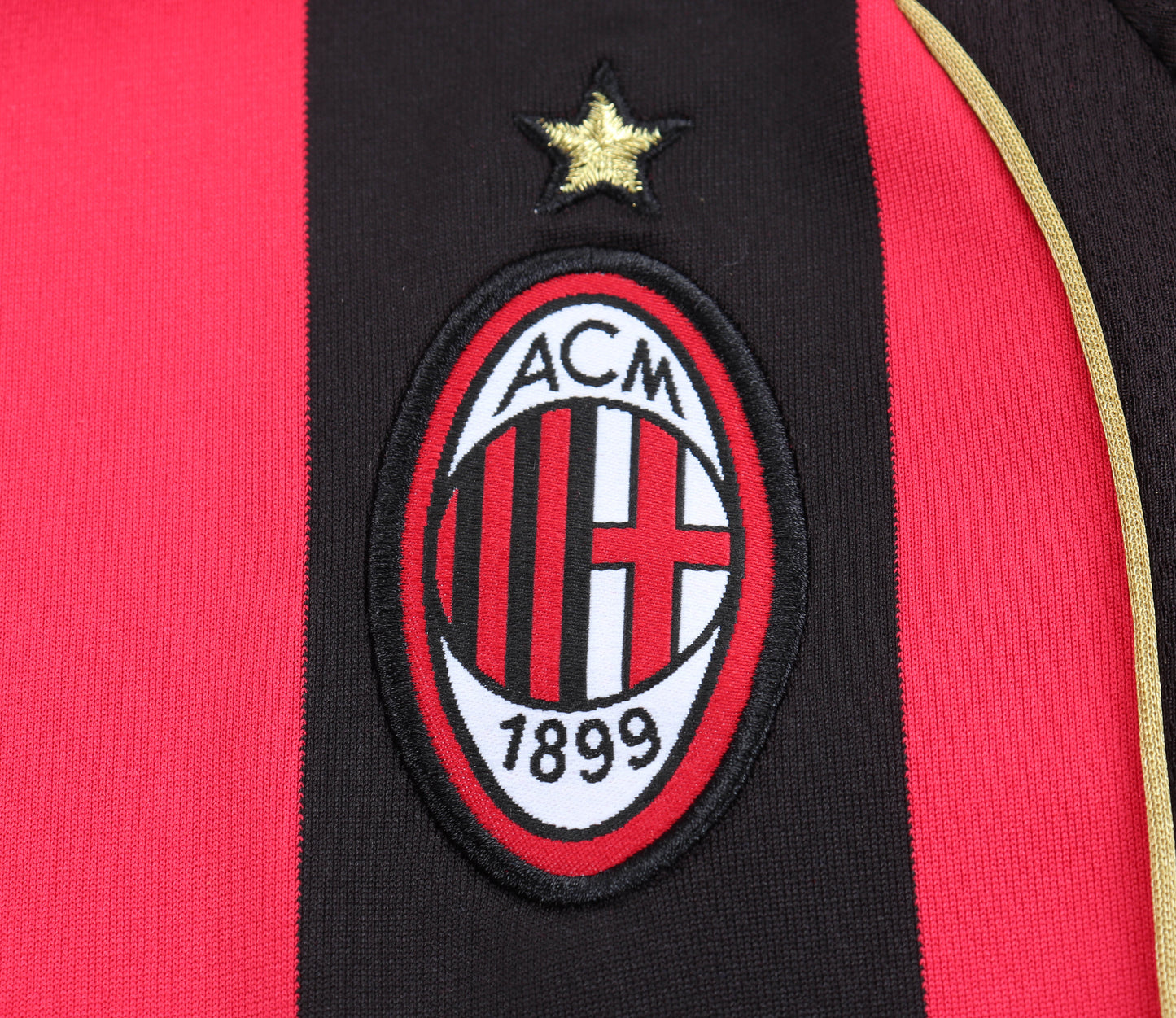 Kit Infantil Milan Home Retrô 06/07 Manga Longa . - Vermelho e Preto