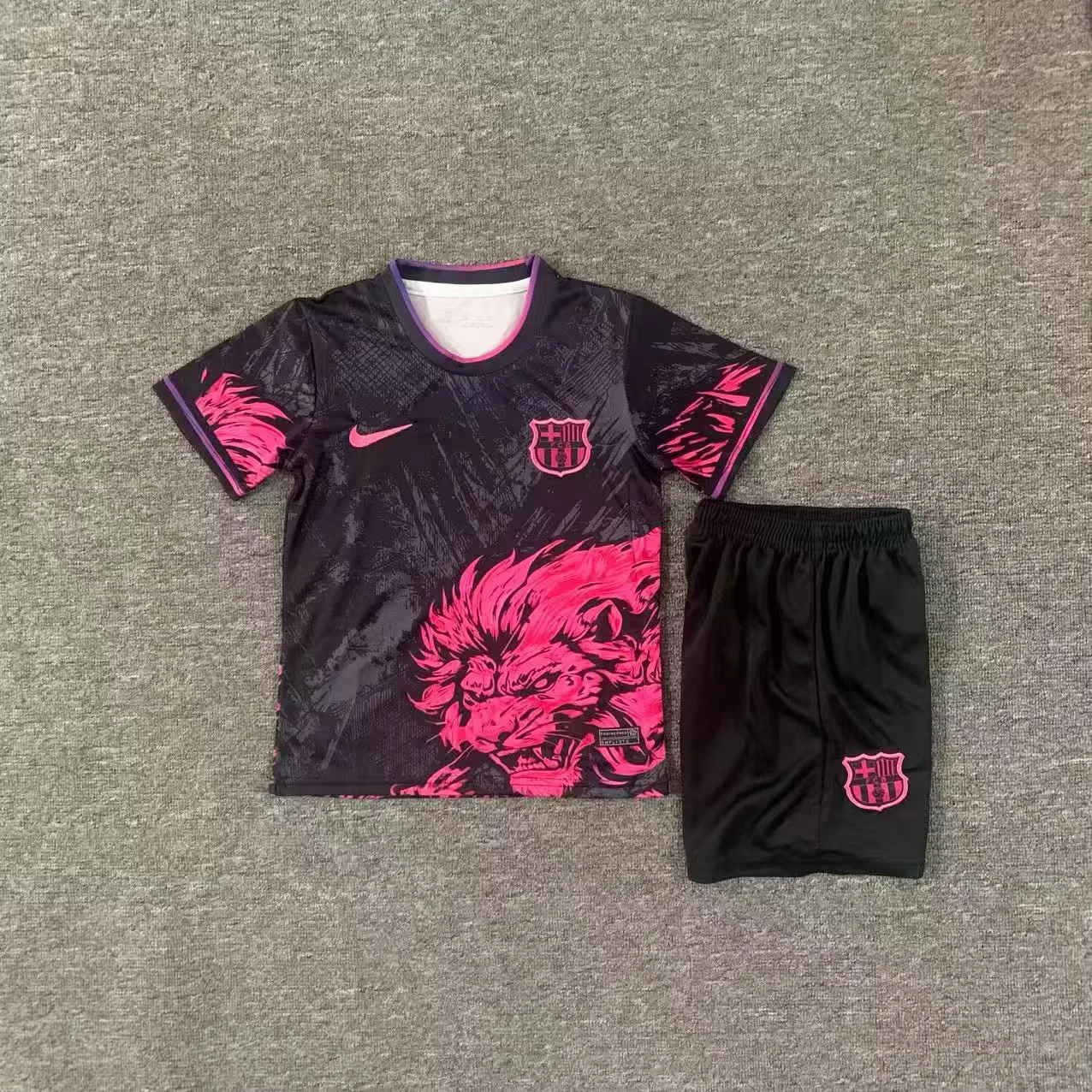 Kit Infantil Barcelona Edição Especial 25/26 - Preto e Rosa