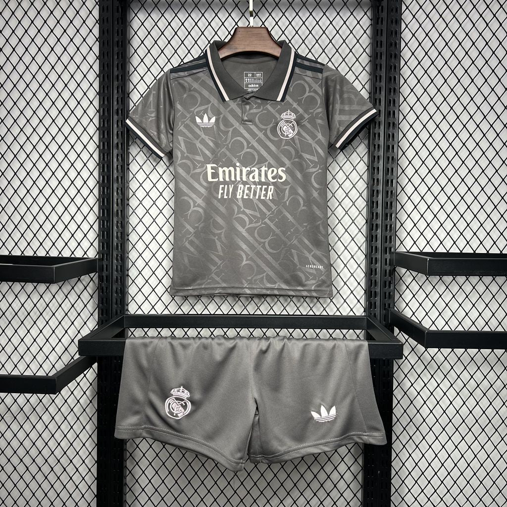 Kit Infantil Real Madrid Third 24/25 -Cinza