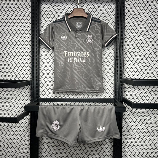 Kit Infantil Real Madrid Third 24/25 -Cinza