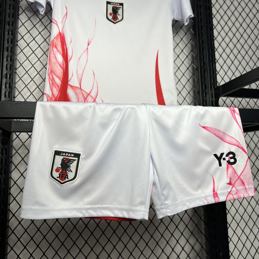 Kit Infantil Japão Away 24/25 Y-3  - Branco e Vermelho