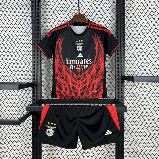 Kit Infantil Benfica Fourth 24/25 - Preto e Vermelho