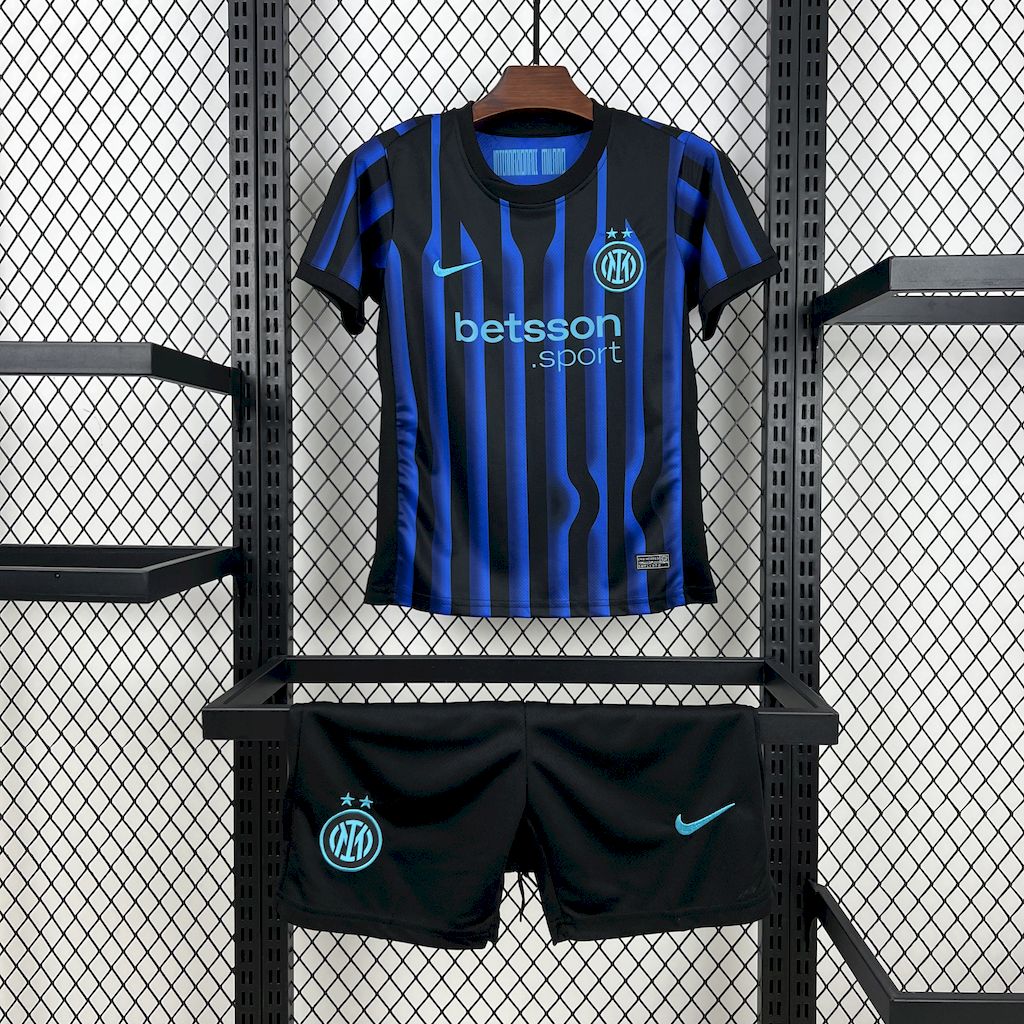 Kit Infantil Inter de Milão Home 25/26 -Azul e Preto