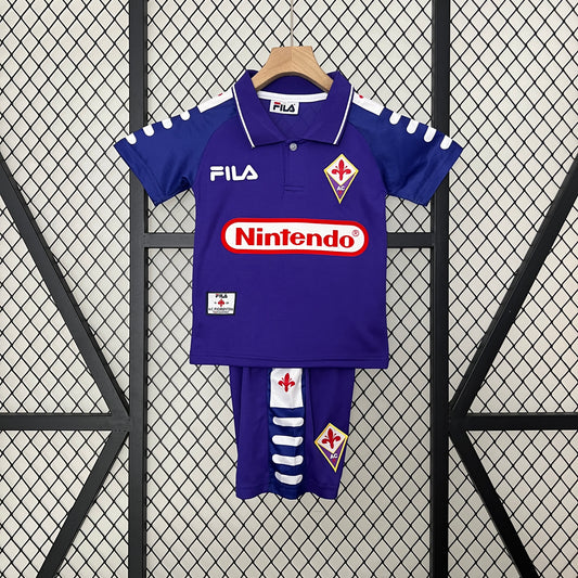 Kit Infantil Fiorentina Home Retrô 1998 . Fila  - Roxo