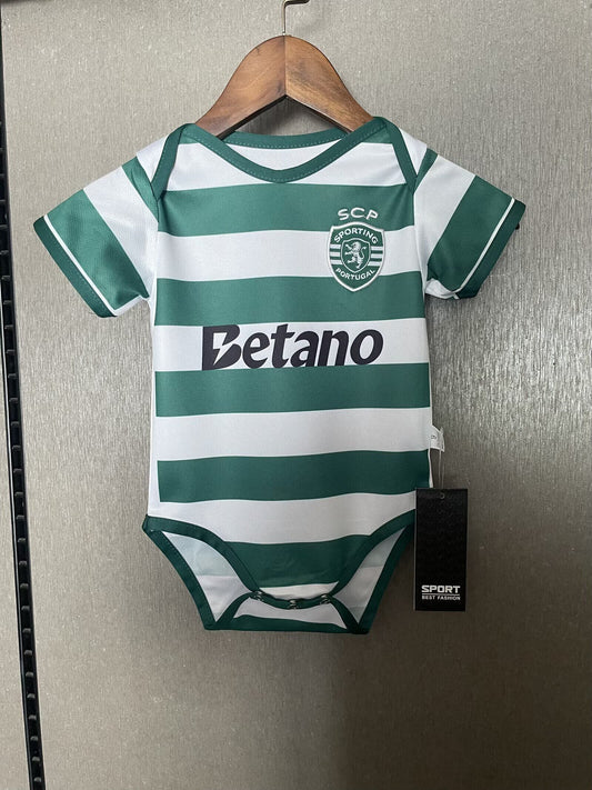 Body Bebê Infantil Sporting Home 25/26  - Verde e Branco