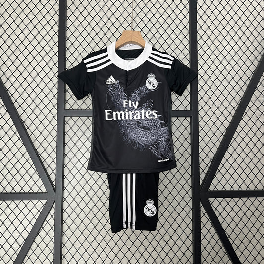 Kit Infantil Real Madrid Third Retrô 14/15 - Preto