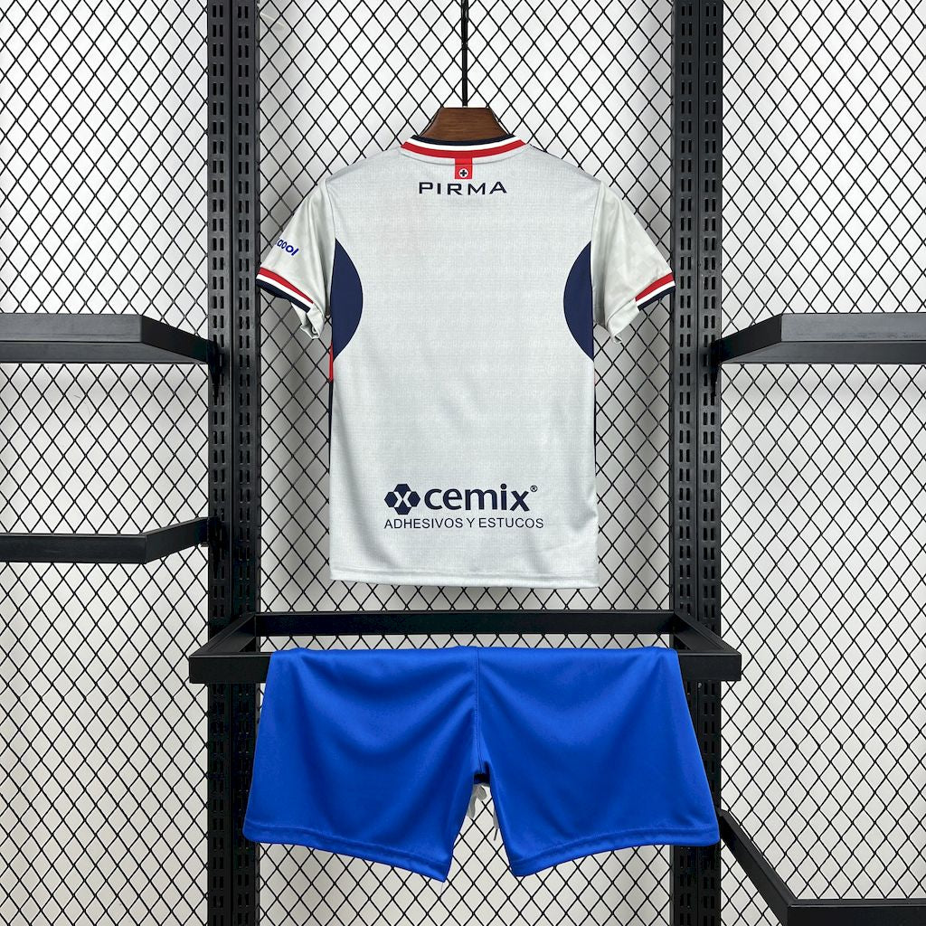 Kit Infantil Cruz Azul Away 25/26 Pirma . -Branco