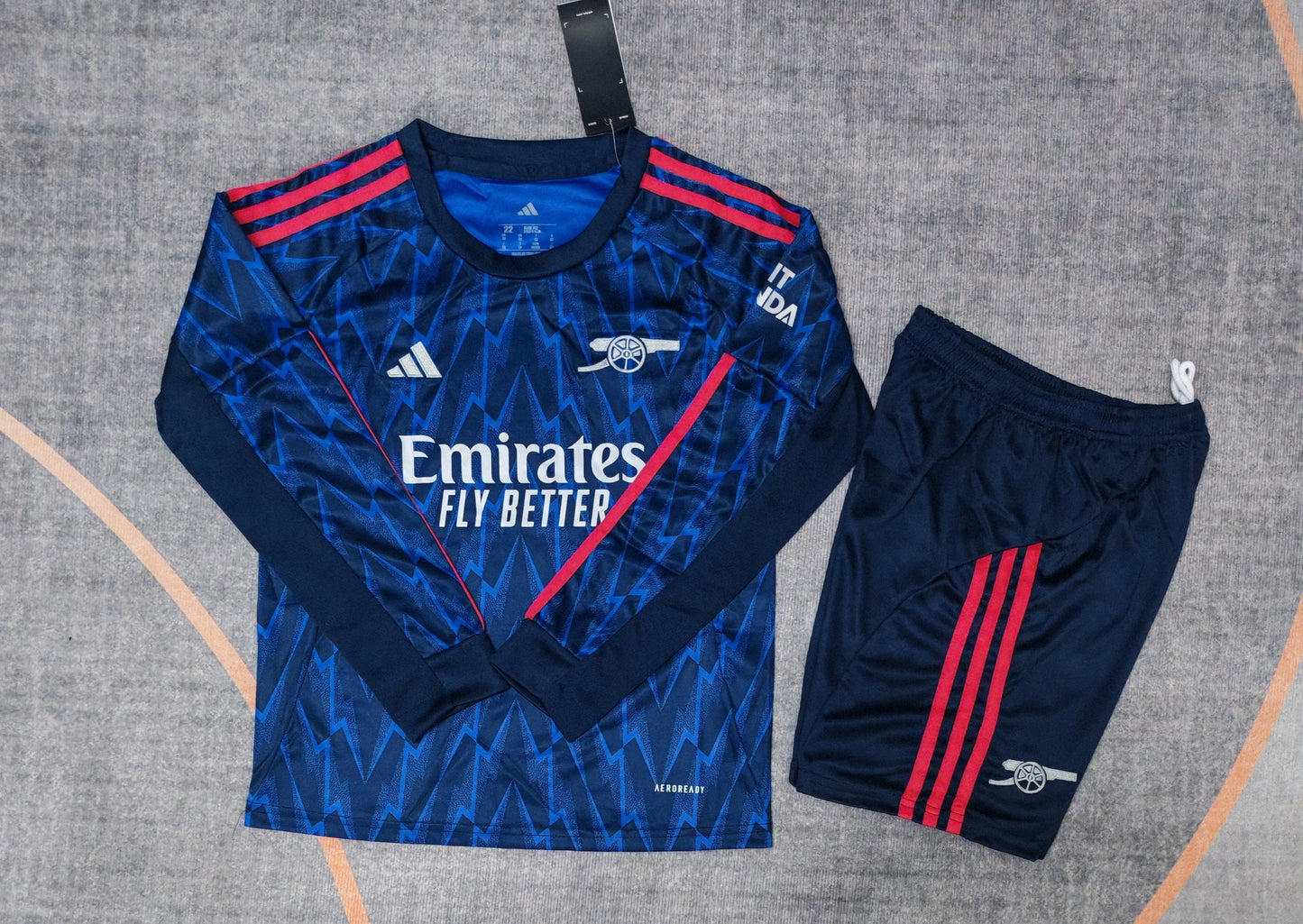 Kit Infantil Arsenal Away Manga Longa 25/26 . - Azul