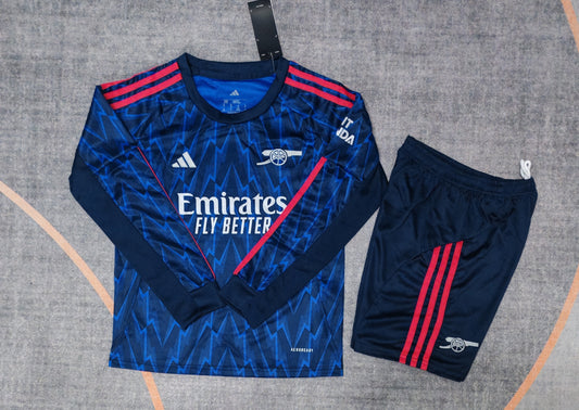 Kit Infantil Arsenal Away Manga Longa 25/26 . - Azul