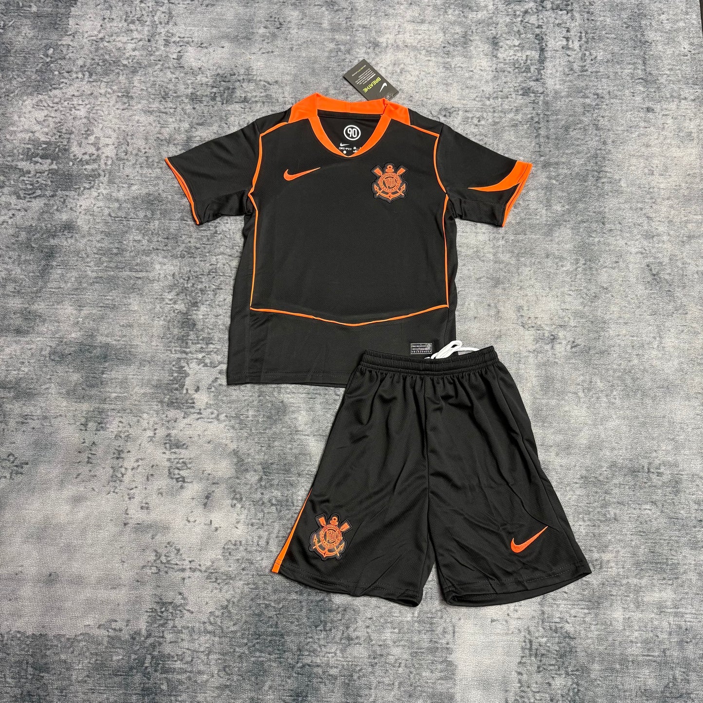 Kit Família Corinthians: Camisa Infantil + Camisa Pai - Preta e Laranja