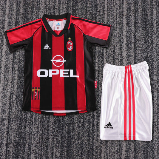 Kit Infantil Milan Home Retrô 98/99 . - Vermelho e Preto