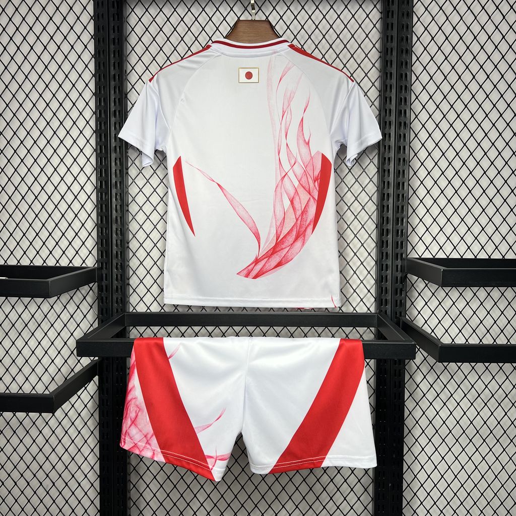Kit Infantil Japão Away 24/25 Y-3  - Branco e Vermelho