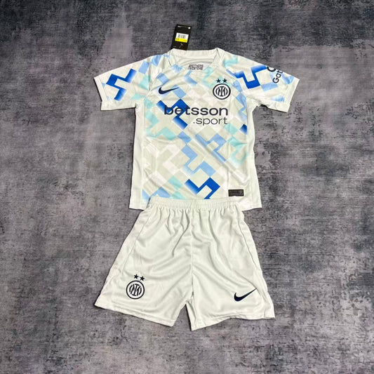 Kit Infantil Inter de Milão Away 25/26 -Branco e Azul
