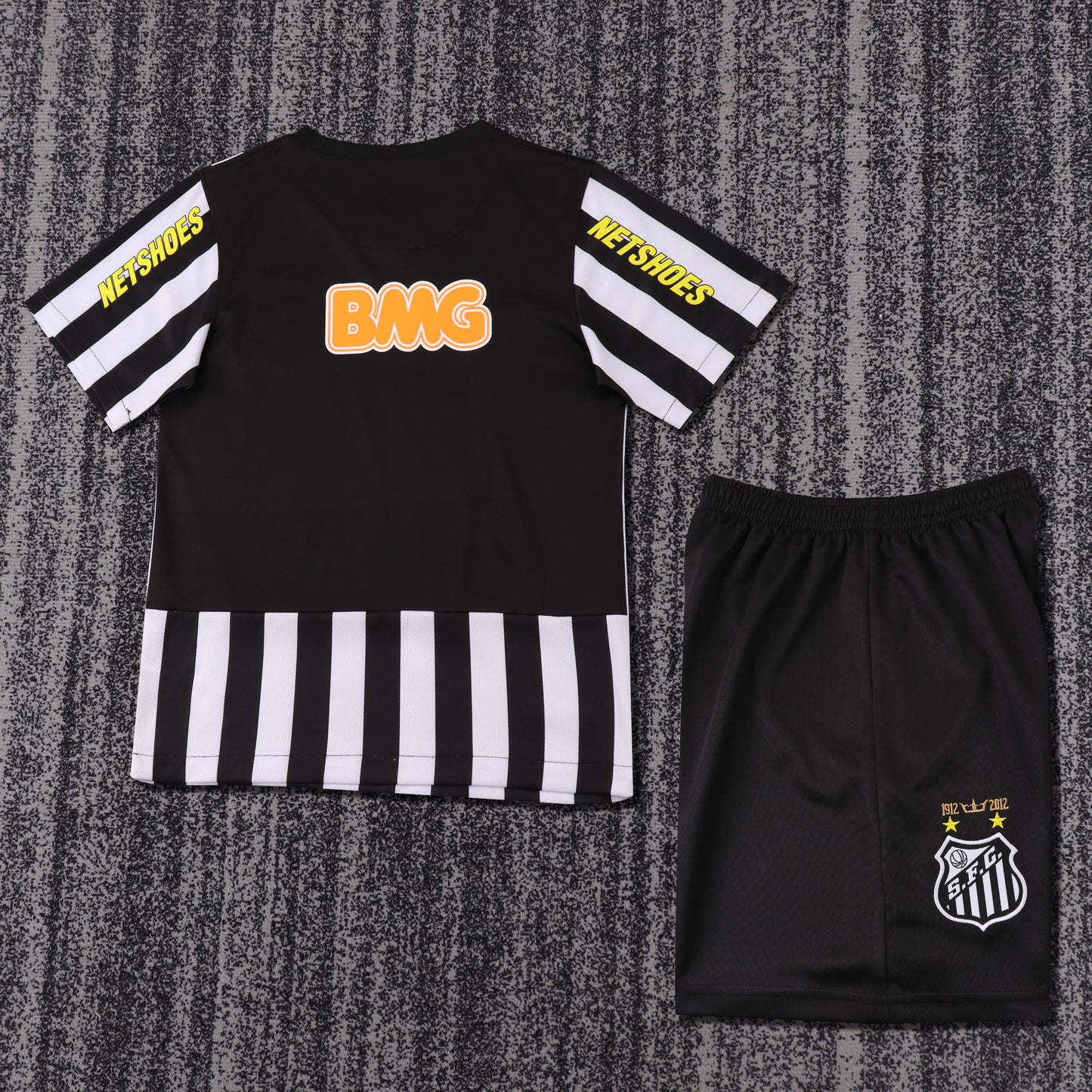 Kit Infantil Santos Away Retrô 12/13 - Preto e Branco