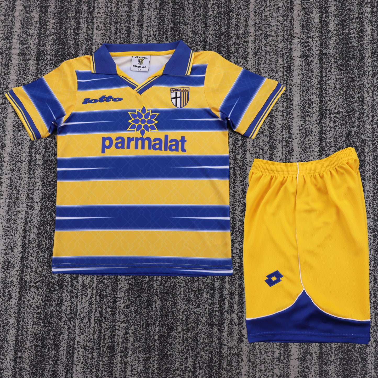 Kit Infantil Parma Home Retrô 98/99  Lotto - Amarelo e Azul