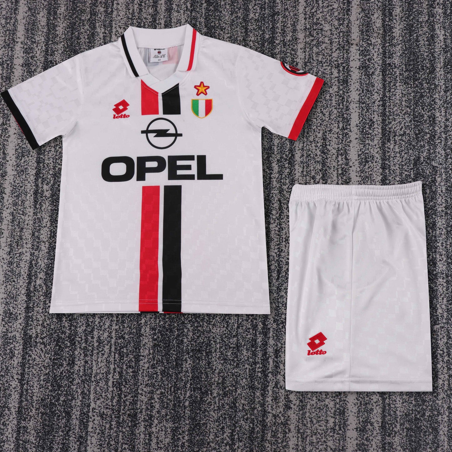 Kit Infantil Milan Away Retrô 96/97 . - Branca