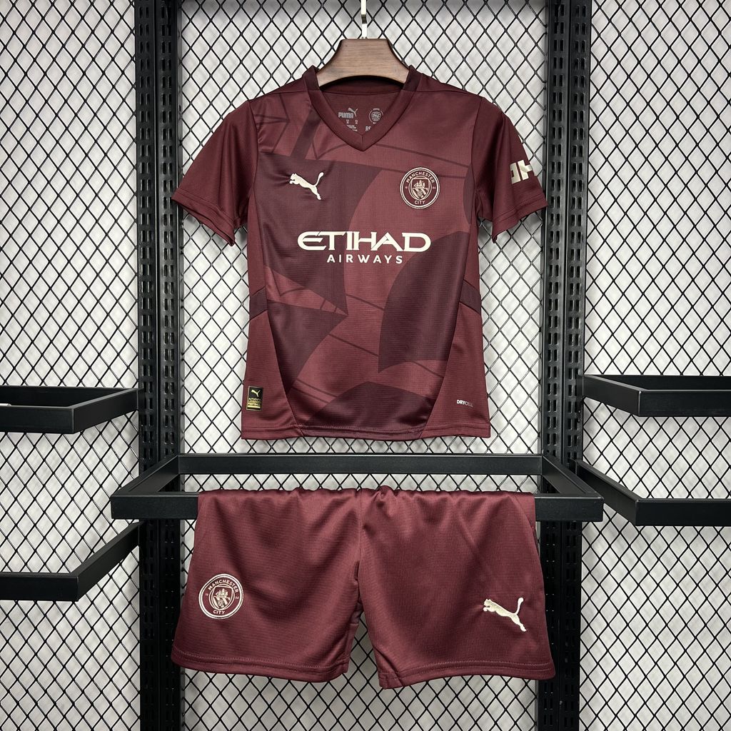 Kit Infantil Manchester City Third 24/25 . - Marrom