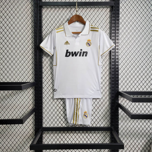 Kit Infantil Real Madrid Home Retrô 11/12 - Branco