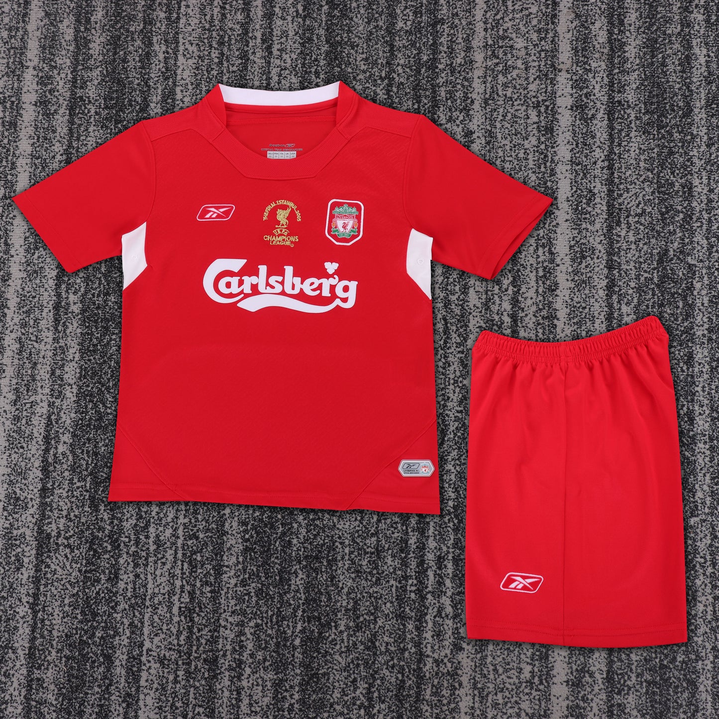 Kit Infantil Liverpool Home Retrô 05/06 Reebok - Vermelha