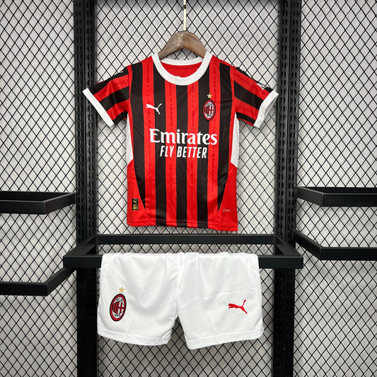 Kit Infantil Milan Home 24/25 . Masculina - Vermelho e Preto