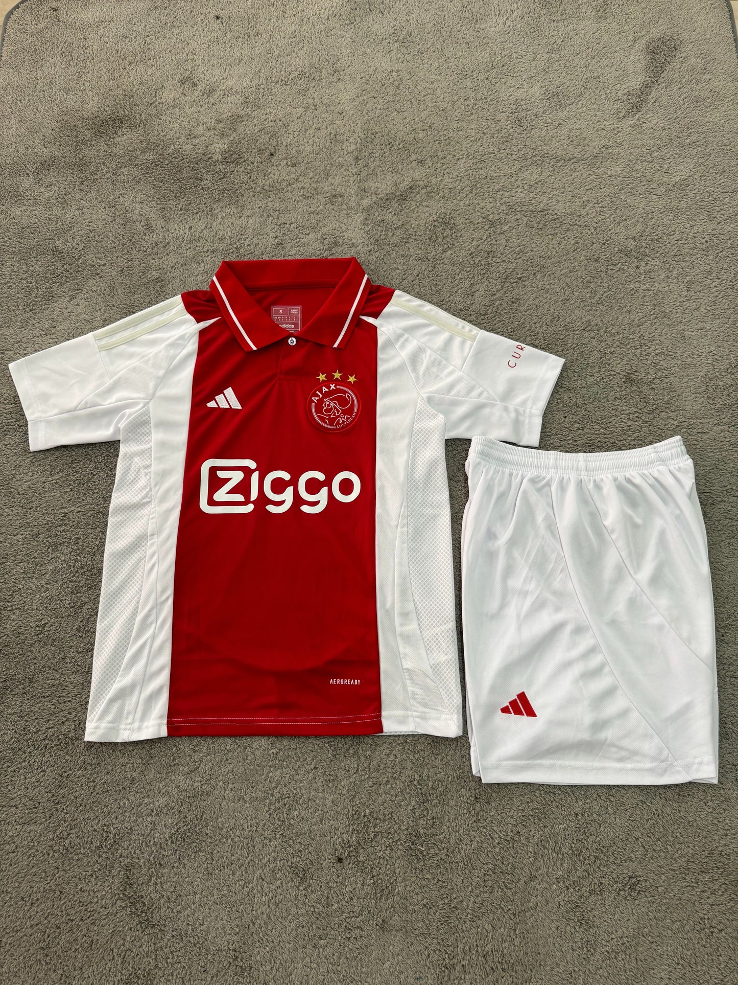 Kit Infantil Ajax Home 24/25 - Vermelho e Branco