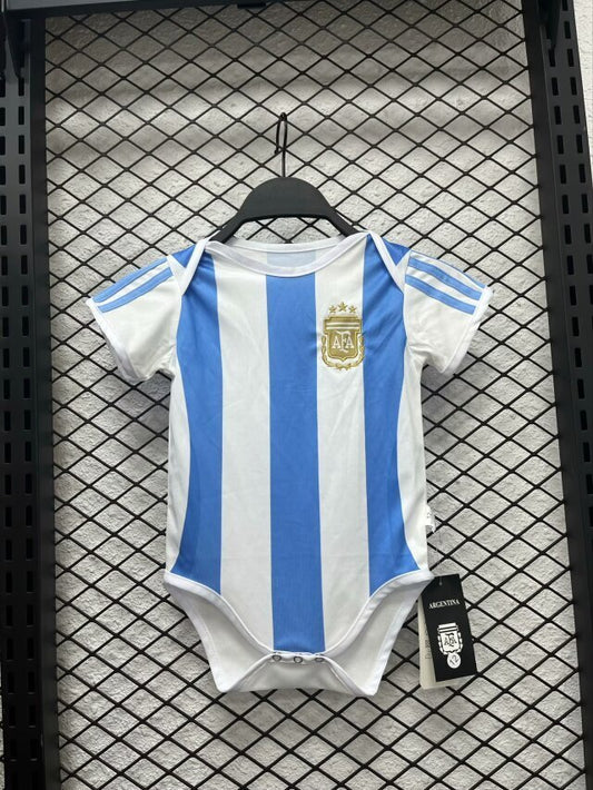 Body Bebê Infantil Argentina Home 24/25 -Azul e Branco