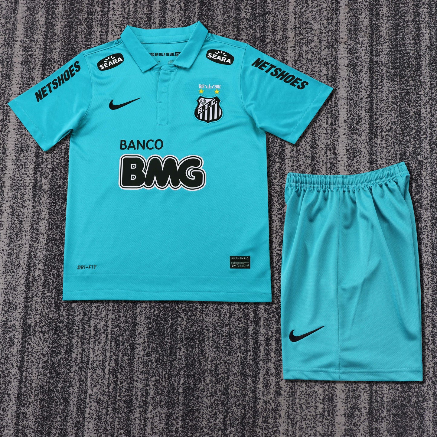 Kit Infantil Santos Third Retrô 12/13 - Azul