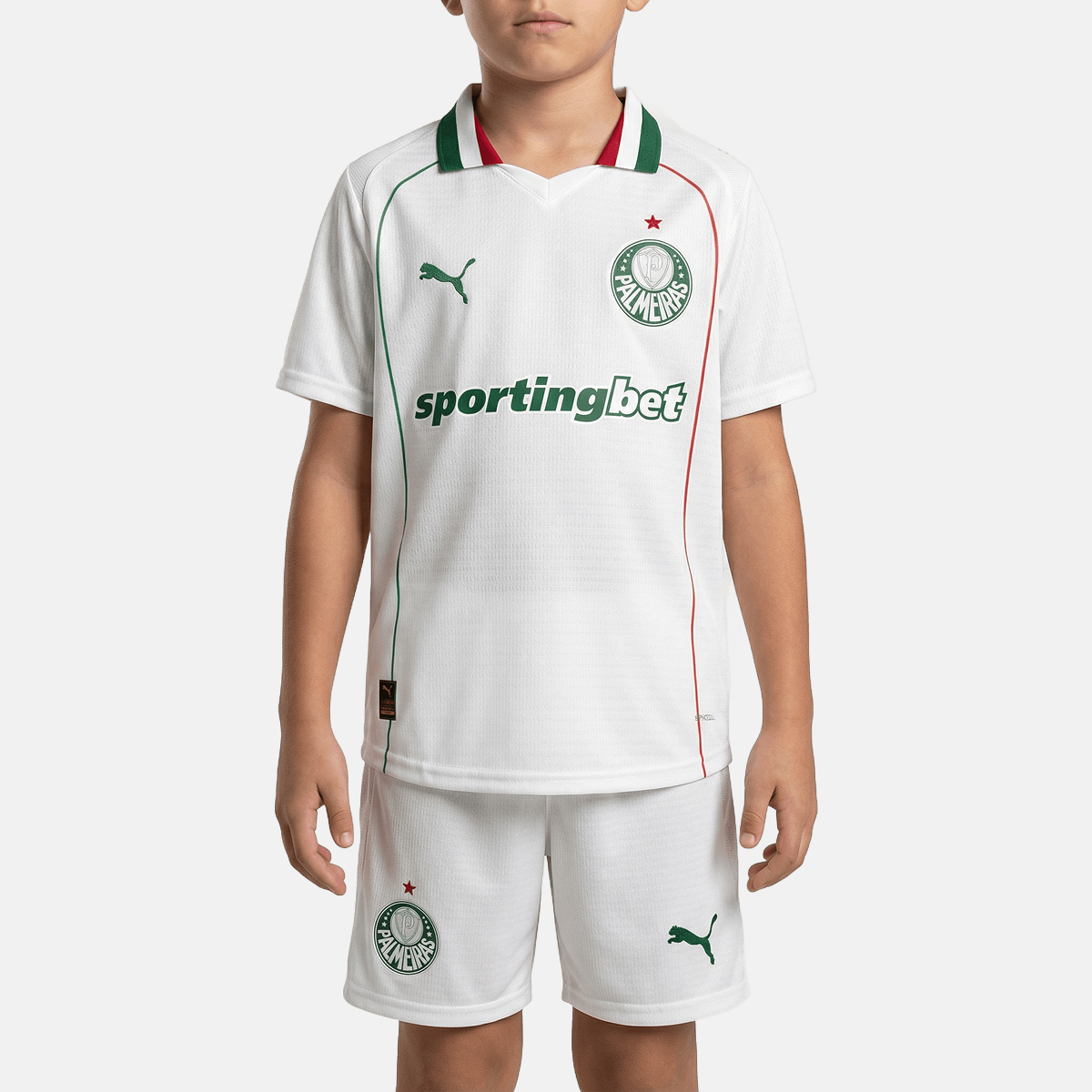Kit Família Palmeiras: Camisa Infantil + Camisa Pai - Branca