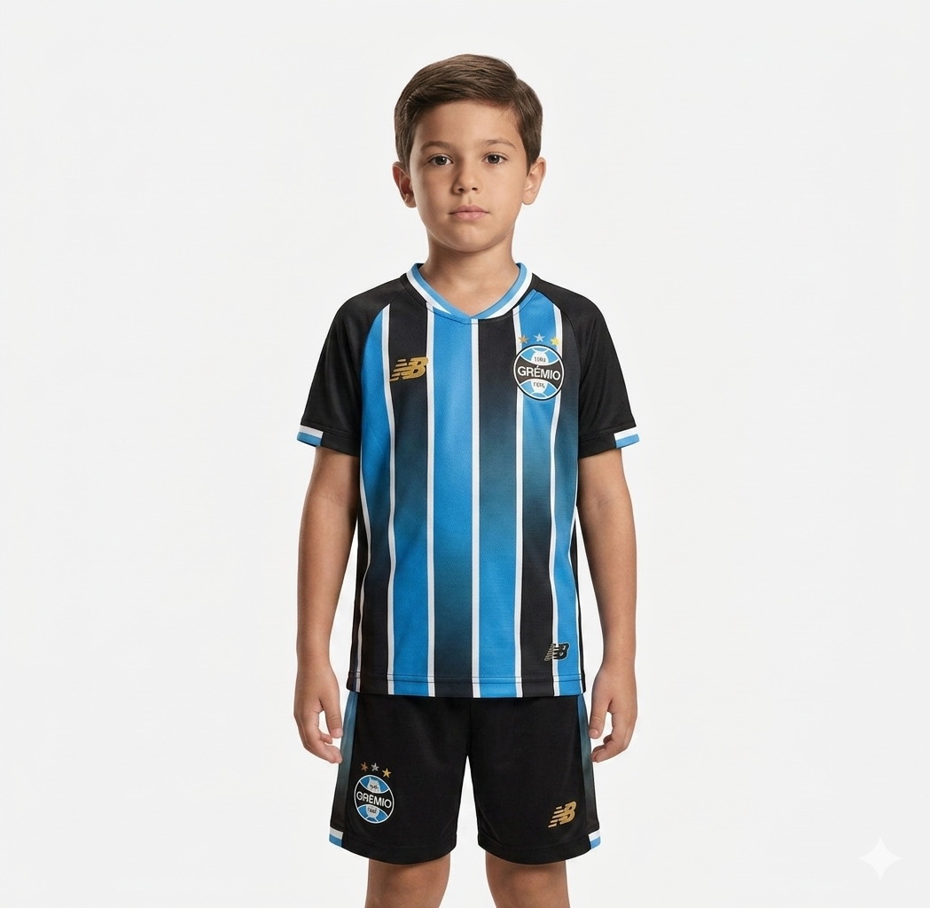 Kit Família Grêmio: Camisa Infantil + Camisa Mãe - Tricolor