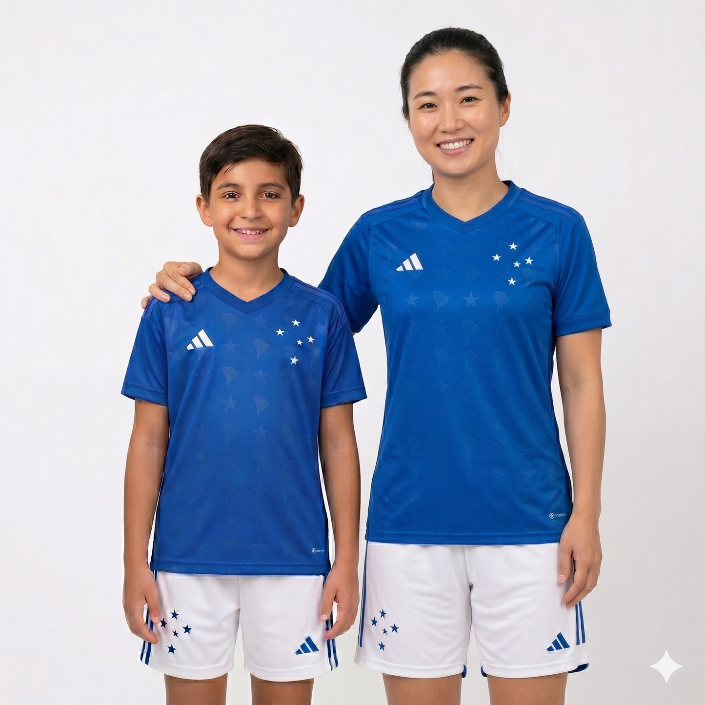 Kit Família Cruzeiro: Camisa Infantil + Camisa Mãe - Azul