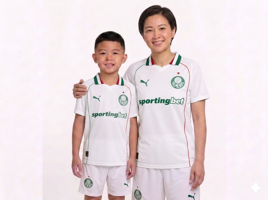 Kit Família Palmeiras: Camisa Infantil + Camisa Mãe - Branca