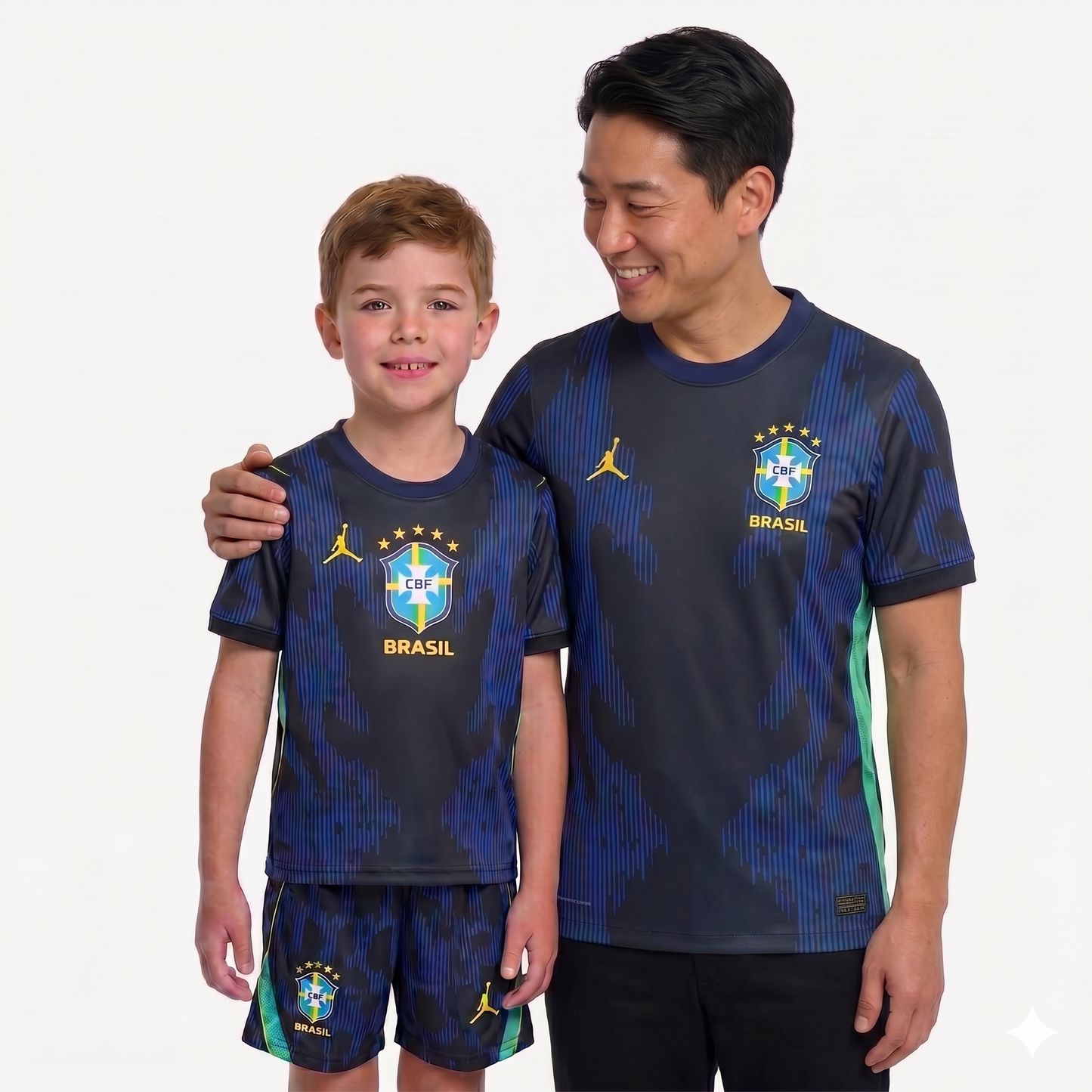 Kit Família Brasil: Camisa Infantil + Camisa Pai - Azul