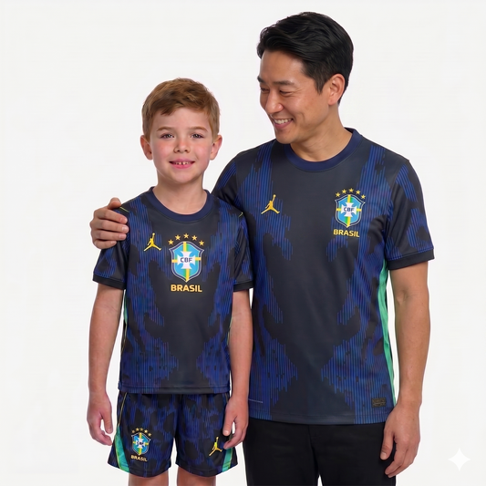 Kit Família Brasil: Camisa Infantil + Camisa Pai - Azul