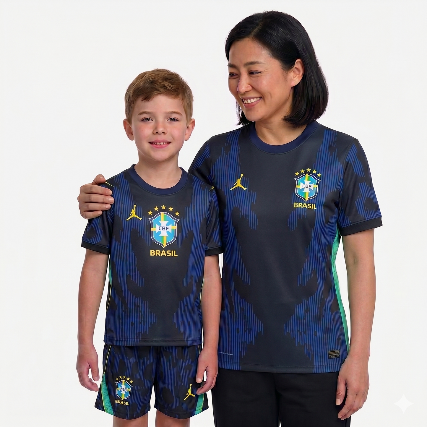 Kit Família Brasil: Camisa Infantil + Camisa Mãe - Azul