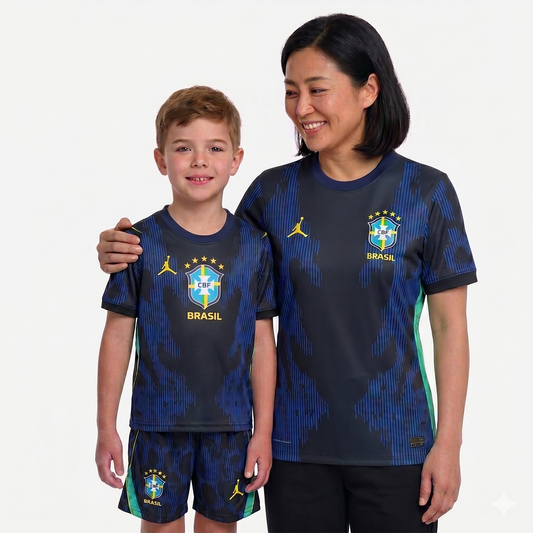 Kit Família Brasil: Camisa Infantil + Camisa Mãe - Azul