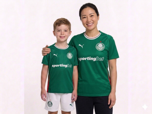 Kit Família Palmeiras: Camisa Infantil + Camisa Mãe - Verde