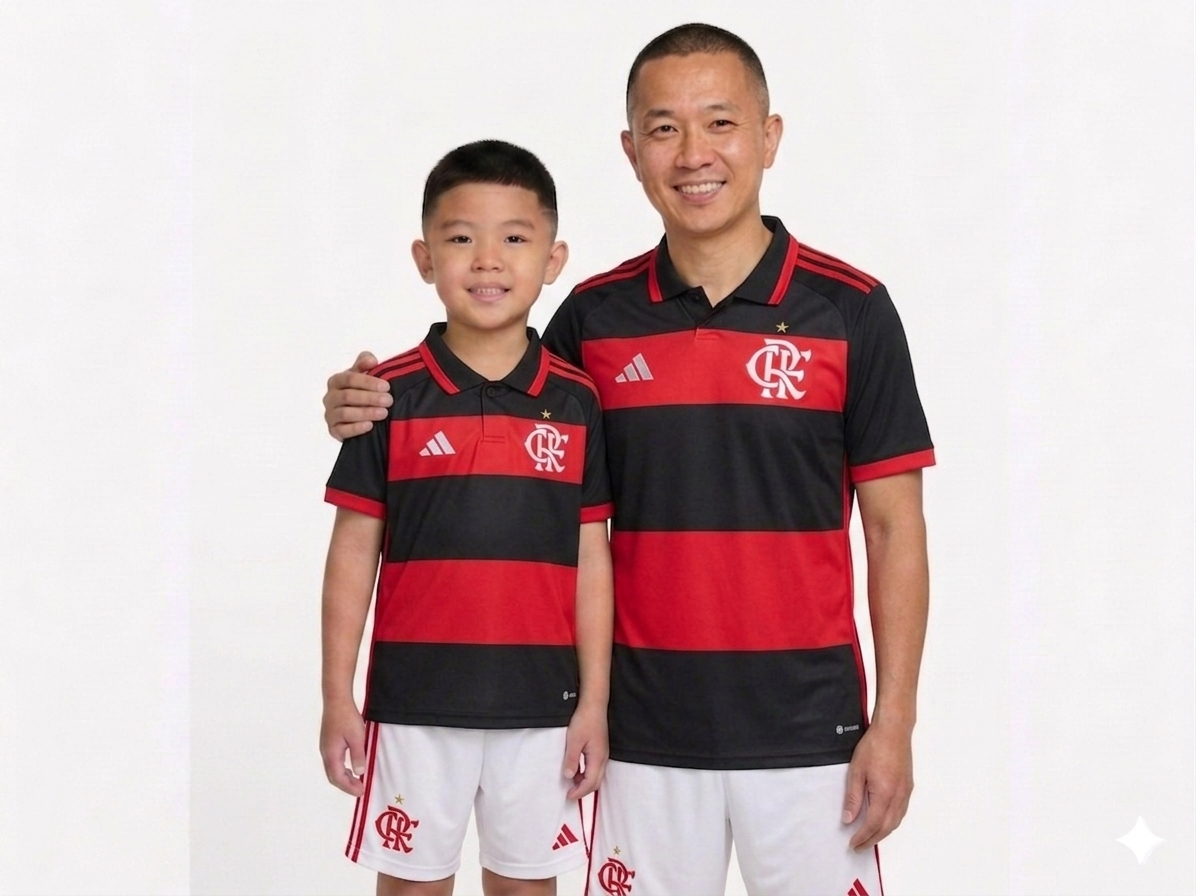 Kit Família Flamengo: Camisa Infantil + Camisa Pai - Rubro Negra