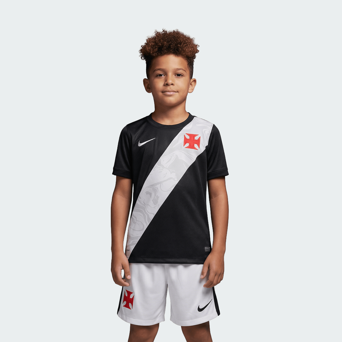Kit Família Vasco: Camisa Infantil + Camisa Mãe - Preta e Branco